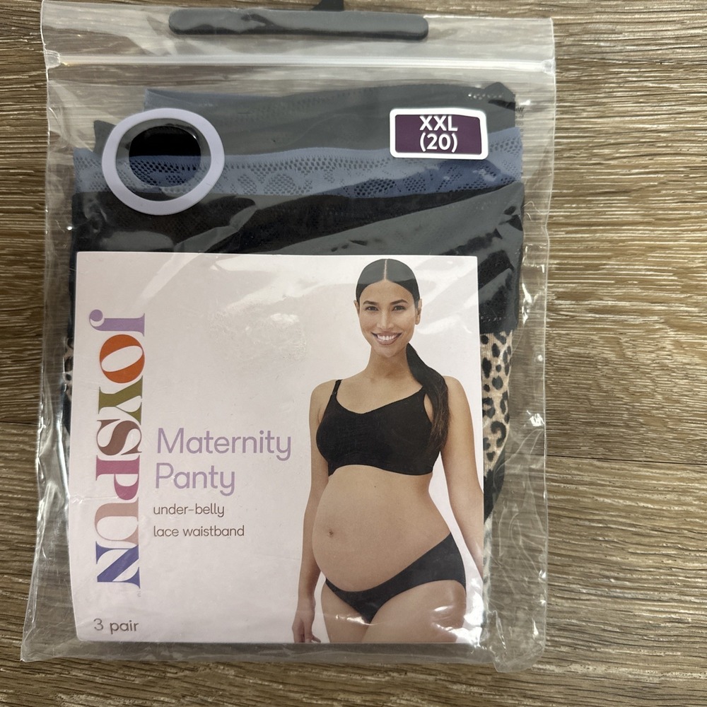 Joyspun Maternity Panties XXL 20 Under Belly Lace Waistband 3 Pack Stretch